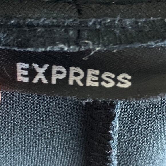 Express Womens Pants Black Mid Rise Cuffed Flared Leg Stretch 9/10 Regular - Picture 4 of 12